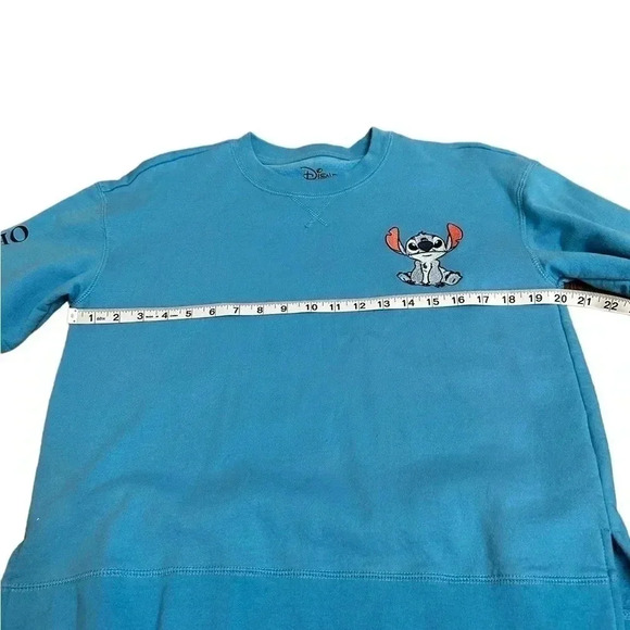 Disney Lilo & Stitch Ohana Embroidered Front Screen Print Back Sweater Juniors M - Picture 12 of 15